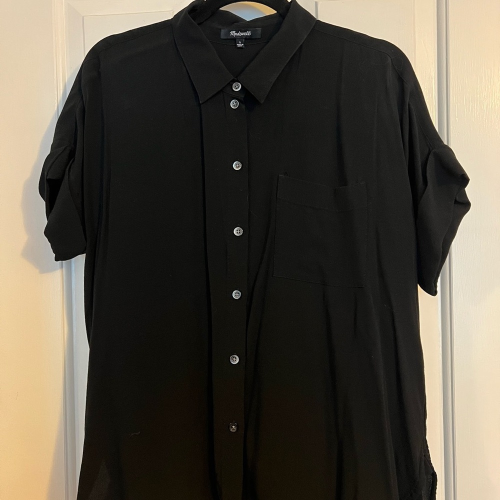 Madewell Black Button-Down Shirt
